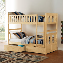 Load image into Gallery viewer, Natural Pine Finish 2pcs Storage Boxes with Caster Wheels Transitional Bedroom Furniture Under-Bed Toy Boxes