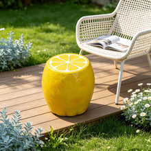 Load image into Gallery viewer, Yellow Lemon Fruit Stool, 14"Oversized Resin Stool, Side Table, Home Decor Plant Stand Garden Indoor Outdoor Decorations, Multi-Purpose Innovative Garden Furniture
