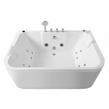Load image into Gallery viewer, KORRA 61 Inch Acrylic Whirlpool Massage Bathtub for 2 Person 16 Water Jets LED Lights Heater for Jacuzzi Spa Massage