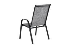 Load image into Gallery viewer, 4 Piece Patio Chairs, Outdoor Camping Chairs with Breathable Textilene Fabric, Set of 4 Garden Chairs with Armrest High Backrest for Garden Patio Pool Beach Yard Space Saving ( Grey)
