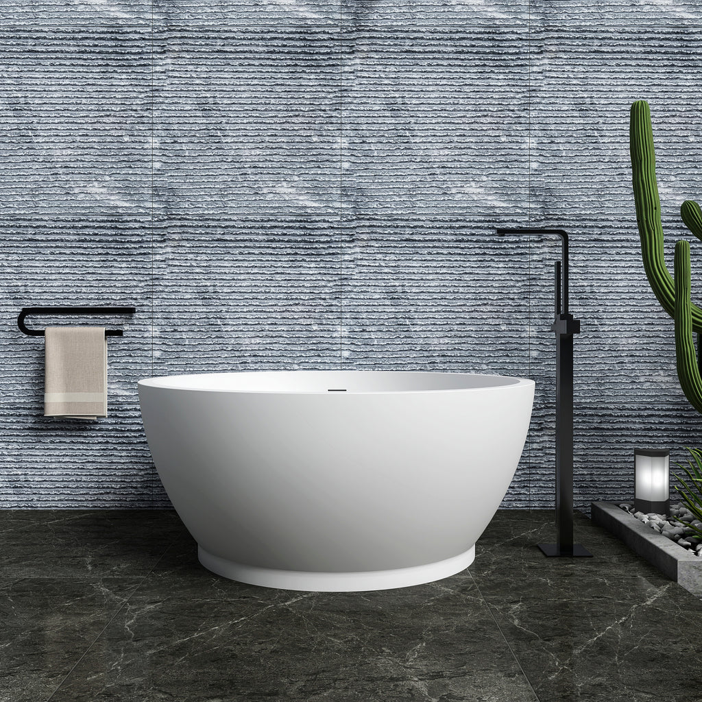 49 inch round shape freestanding solid surface soaking bathtub for bathroom