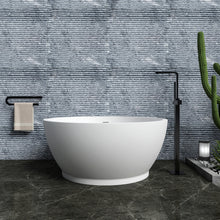 Load image into Gallery viewer, 49 inch round shape freestanding solid surface soaking bathtub for bathroom
