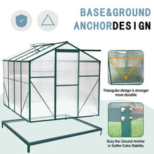 Load image into Gallery viewer, Polycarbonate Greenhouse,6'x 8' Heavy Duty Walk-in Plant Garden Greenhouse for Backyard/Outdoor