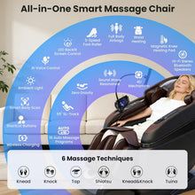 Load image into Gallery viewer, 3XRELAX BV-4 4D Vibration Shiatsu Massage Chair, Zero Gravity, Thai Massage, Heat, S&amp;L Track, Sonic Wave, Voice Control, 7 Massage Levels, 300 lbs Capacity, 160 lbs, 55.1" x 29.1" x 40.9