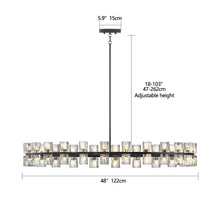 Load image into Gallery viewer, (L005030-D48-P48B/W1340P310779)48 Inches Luxury Chandeliers Crystal Living Room Decorative Lights Simple Modern Dining Room LED Lighting,for Home Decor (Bulbs Included) Black