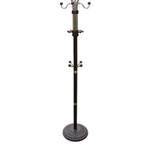 Load image into Gallery viewer, 73" Tall Chrome and Wood Coat Rack, Espresso finish