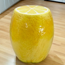 Load image into Gallery viewer, Yellow Lemon Fruit Stool, 14"Oversized Resin Stool, Side Table, Home Decor Plant Stand Garden Indoor Outdoor Decorations, Multi-Purpose Innovative Garden Furniture