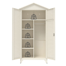 Load image into Gallery viewer, Spire79.1'' Tall Metal Tool Storage Cabinet, with Ample Storage Space for Garage,Warehouse,Garden,Office, Living Room,Bathroom,Utility Room ( Beige )