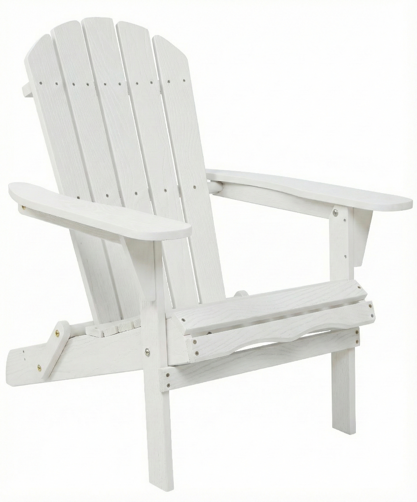 Wood Lounge Patio Chair for Garden Outdoor Wooden Folding Embossed Adirondack Chair Solid Wood Lounge Patio Chair with Wood Grain