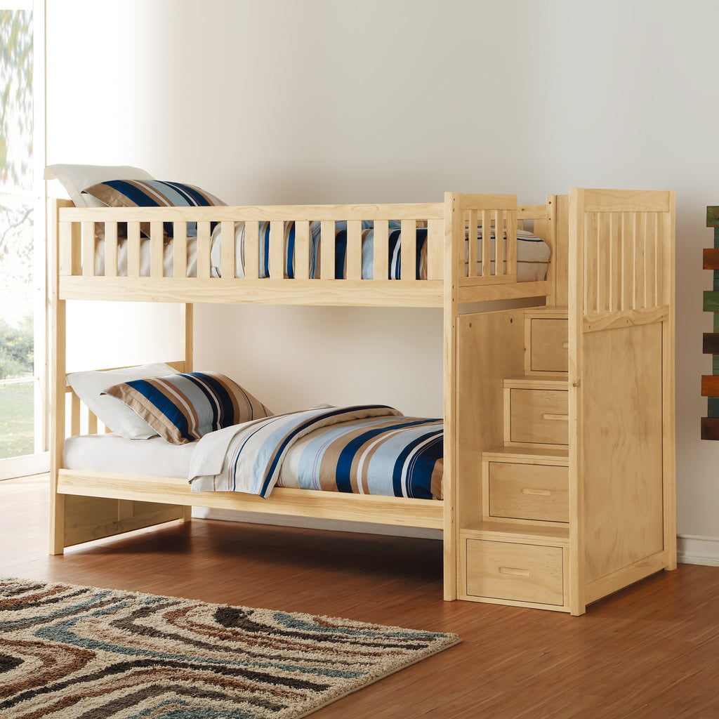 Natural Pine Finish 2pcs Storage Boxes with Caster Wheels Transitional Bedroom Furniture Under-Bed Toy Boxes