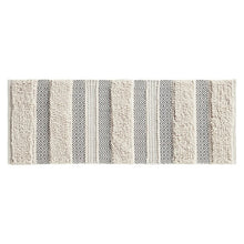 Load image into Gallery viewer, Woven Texture Stripe Bath Rug Grey 22x58"