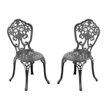 Load image into Gallery viewer, Cast Aluminum Patio Dining Chair 2PCS With Black Frame