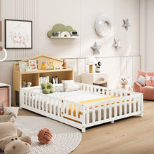Load image into Gallery viewer, Headboard Storage Cabinet for Full-size Montessori Floor Bed Natural,Freely collocation