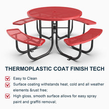 Load image into Gallery viewer, Red Round Table &amp; Chair Set with Umbrella Hole