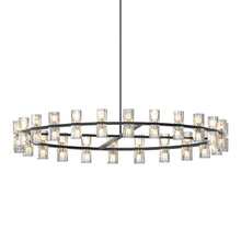 Load image into Gallery viewer, (L005030-D48-P48B/W1340P310779)48 Inches Luxury Chandeliers Crystal Living Room Decorative Lights Simple Modern Dining Room LED Lighting,for Home Decor (Bulbs Included) Black