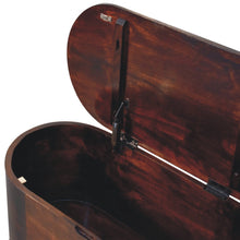 Load image into Gallery viewer, Solid Wood Light Rounded Lid-up Blanket Box, Walnut, Dark Brown