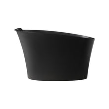 Load image into Gallery viewer, 51" Solid Surface Oval Freestanding Black Bathtub with Overflow and Drain Assembly, with Integral Seat and headrest, LTL