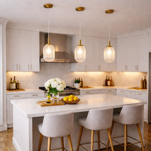 Load image into Gallery viewer, Gemma Pendant Lamp - Gold and Clear  110-120V 1PC
