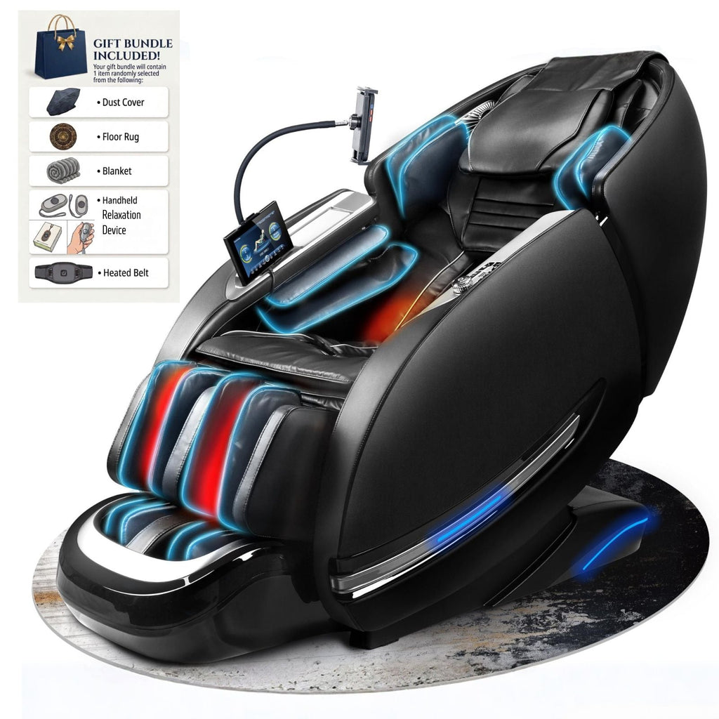 3XRELAX BV-2 Full Body Shiatsu Massage Chair, 4D Rollers, Zero Gravity, Thai Massage, Heat, S&L Track, Voice Control, Bluetooth Joystick, 160 lbs, 64" x 30.3" x 43.5