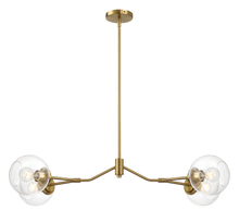Load image into Gallery viewer, Jewel Four Lights Modern Farmhouse Chandelier Ceiling Hanging Light Fixture For Kitchen Island Dining Room 36"L × 20"W × 7.25"H with Clear Glass