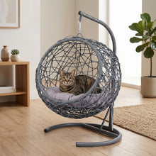 Load image into Gallery viewer, Double Hanging Egg Chair wth Stand, Patio Hammock Swing Chair with Cushion Loveseat for Bedroom, Balcony, Garden, Indoor, Outdoor,(Grey)