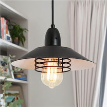 Load image into Gallery viewer, Farmhouse Vintage Pendant Light Black Fixture Pendant Lights with Spring Frame Adjustable Metal Hanging Lamp for Kitchen Island Dining Room Bedroom Living Room Barn Entryy, E26