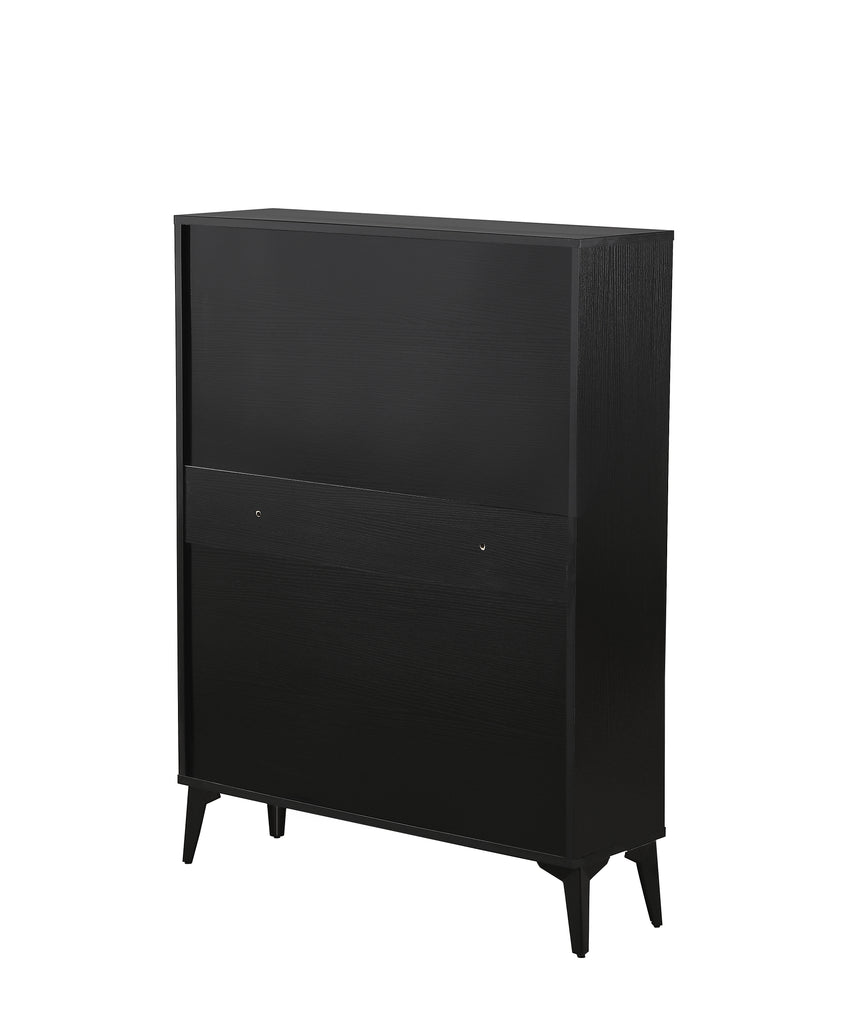 Large size Shoe Cabinet,Free Standing Tipping Bucket Shoe Rack Organizer with 2 Flip Drawers&2 Drawer,Modern Tipping Bucket for Entryway,Hallway,Bedroom-black