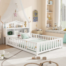 Load image into Gallery viewer, Headboard Storage Cabinet for Full-size Montessori Floor Bed Natural,Freely collocation