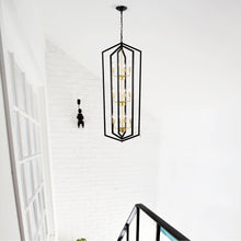 Load image into Gallery viewer, 12-Light Lantern Tired Farmhouse Ceiling Hanging Light Black Chandelier Metal Modern Pendant Light Fixtures for Kitchen Island Dining Room Living Room Foyer Entryway(E12 Bulbs Not Included)
