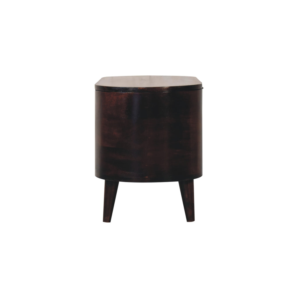Solid Wood Light Rounded Lid-up Blanket Box, Walnut, Dark Brown