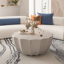 Load image into Gallery viewer, 35.43" Modern Outdoor and Indoor Waterproof Coffee Table, Durable MgO Cement Design, Suitable for Terraces, Gardens, Backyards and Living Rooms ( White)