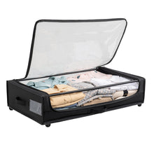 Load image into Gallery viewer, Set of 2 Under-Bed Rolling Storage Container with Transparent Cover, Versatile Space-Saving Design, and Smooth-Glide Multi-Directional Wheels – Ideal for Organizing Clothes, Shoes, and More