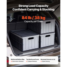 Load image into Gallery viewer, Plastic Collapsible Storage Bins with Lids, 65L 3 Packs, Stackable Folding Storage Crates with Handles, Holds 84 lbs Per Bin, Heavy Duty Containers, Space-Saving Baskets, for Home Organizing