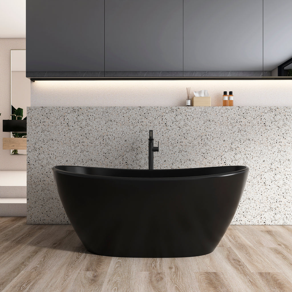 65 inch artificial stone solid surface freestanding bathroom bathtub