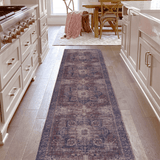 MAVAL Burgundy Washable Rug 2'6'' x 10' Runner Rug (Burgundy, 2'6'' x 10') Modern, Contemporary, Non-Shedding & Easy to Clean, Ideal for Living Room, Bedroom, Dining Space, 120*30 inch