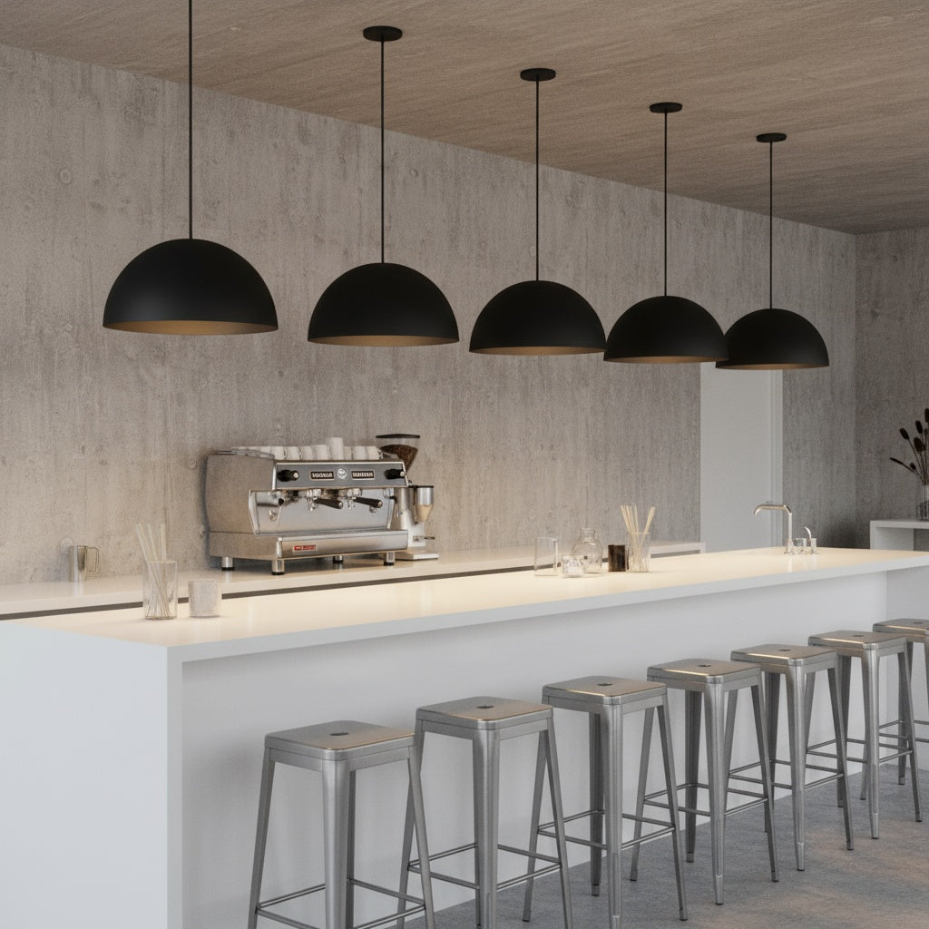 24 inch Diameter Integrated LED Black Pendant
