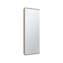 Load image into Gallery viewer, Leto Wall Mounted Shoe Rack With Mirror, Single Door, Capacity For Ten Shoes Natural Oak
