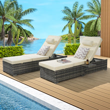 Load image into Gallery viewer, OUTDOOR  SOFA  PE RATTAN FURNITURE  DECK CHAIR GRAY RATTAN