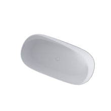 Load image into Gallery viewer, 51'' Freestanding Bathtub Resin Stone Soaking Bathtub Solid Surface Modern Tubs with Overflow and Pop-up Drain in White