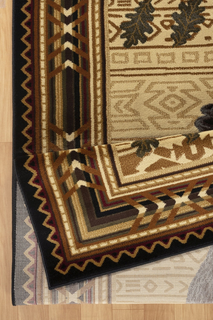 Nature's Nest GC_CBL3010 Black 2 ft. x 3 ft. Lodge Area Rug