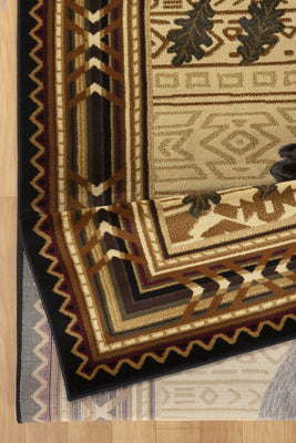 Nature's Nest GC_CBL3010 Black 2 ft. x 3 ft. Lodge Area Rug