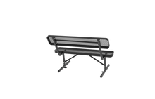 Load image into Gallery viewer, 4FT Heavy-Duty Outdoor Metal Park Bench with Backrest, All-Weather Steel Portable Seating, Rust-Proof Commercial Bench for Garden, Patio, Yard, Deck, Parks &amp; Shopping Malls