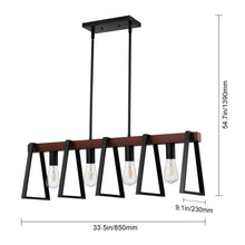 Load image into Gallery viewer, 4-Light Kitchen Island Pendant Lights 60W Adjustable Dining Room Light E26