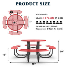 Load image into Gallery viewer, Red Round Table &amp; Chair Set with Umbrella Hole