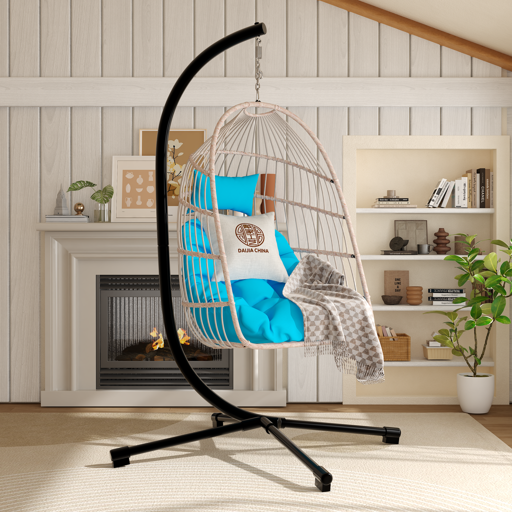 Double Hanging Egg Chair wth Stand, Patio Hammock Swing Chair with Cushion Loveseat for Bedroom, Balcony, Garden, Indoor, Outdoor,(Grey)