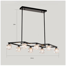 Load image into Gallery viewer, Matte Black Crystal  Chandelier for Dining Room, 8-Light Kitchen Chandelier Light Fixture Modern Metal Industrial  Chandeliers for Farmhouse Entryway Living Room (8*G9 Bulbs Included)