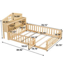 Load image into Gallery viewer, Headboard Storage Cabinet for Full-size Montessori Floor Bed Natural,Freely collocation
