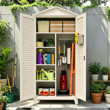 Load image into Gallery viewer, Spire79.1'' Tall Metal Tool Storage Cabinet, with Ample Storage Space for Garage,Warehouse,Garden,Office, Living Room,Bathroom,Utility Room ( Beige )