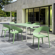 Load image into Gallery viewer, Summer - Haze Green Polypropylene Single-Side Chair - One-Piece Design for Indoor &amp; Outdoor Use,suitable for living rooms, dining rooms, gardens, terraces and other scenarios  (Set of 4)