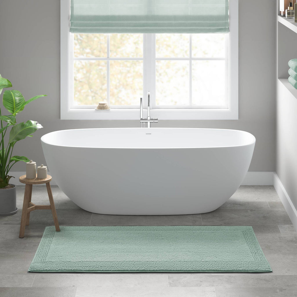 1 PCS 24x72" 100% Cotton Tufted 3000 GSM Reversible Bath Rug Navy